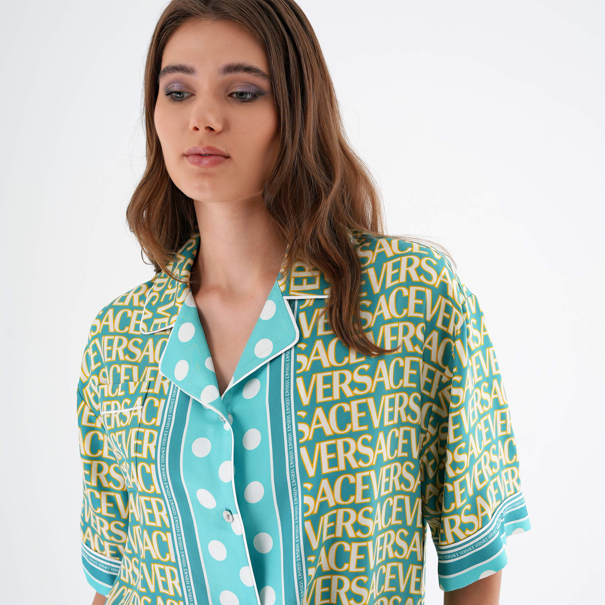 Versace - Monogram Printed Silk Shirt 38